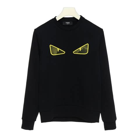 fendi sweatshirt yellow edges eyes applique